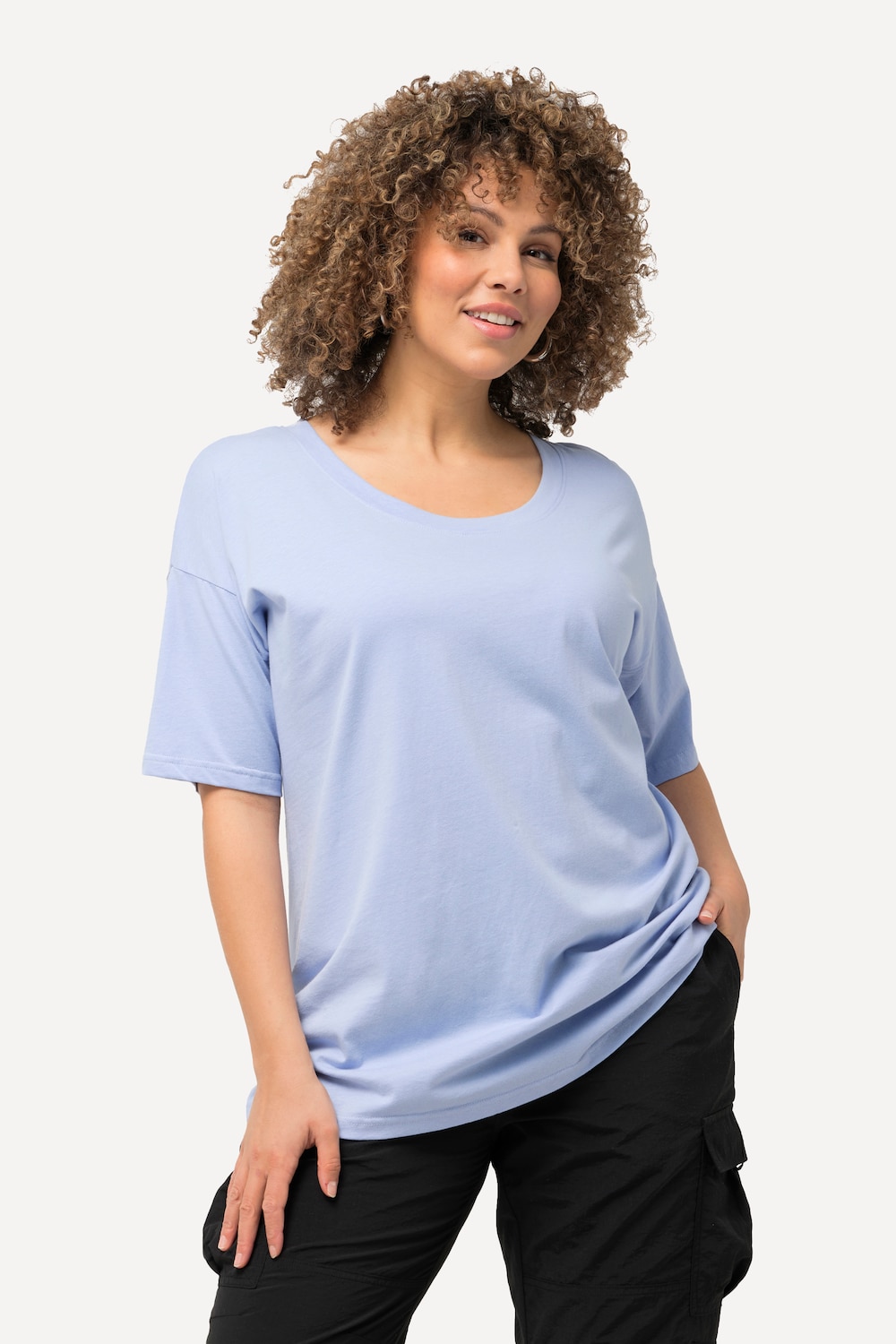 T-shirt, oversized, ronde hals, halve mouwen