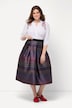 Landhuis rok, motiefstrepen, A-lijn, elastische tailleband