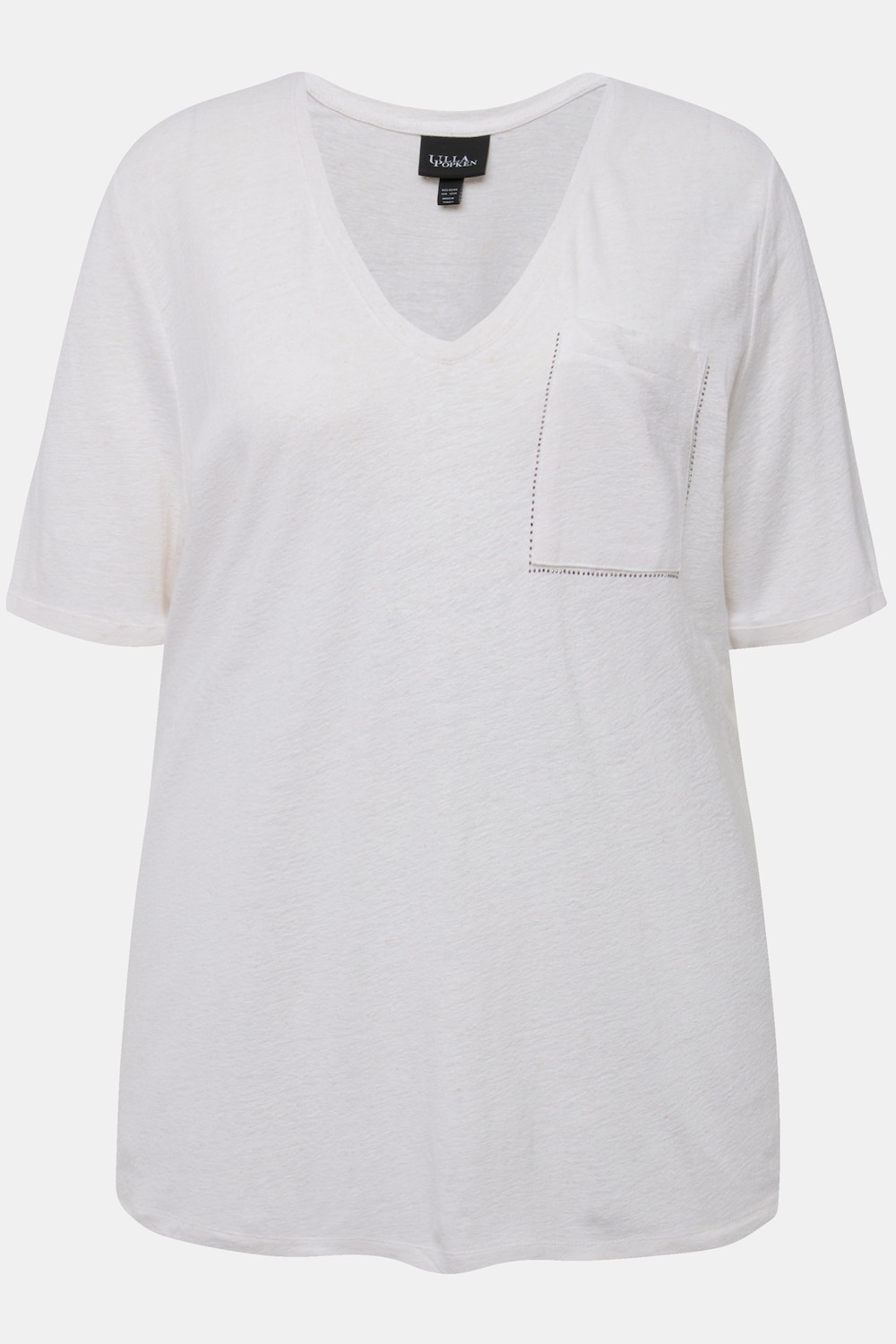 Stora storlekar T-shirt, Dam, vit, storlek: 46/48, Viskos/Linne, Ulla Popken