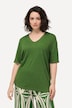T-shirt, structuur, borstzakje, V-hals, korte mouwen