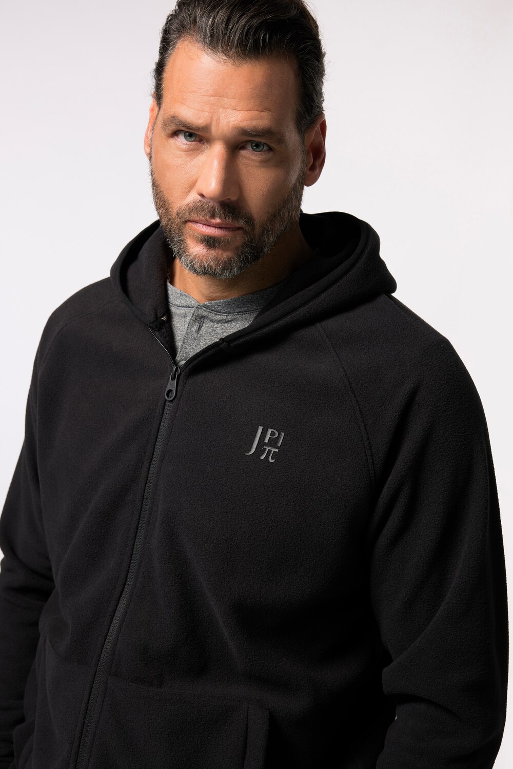 Stora storlekar Fleecejacka, Her, svart, storlek: XXL, Polyester, JAY-PI