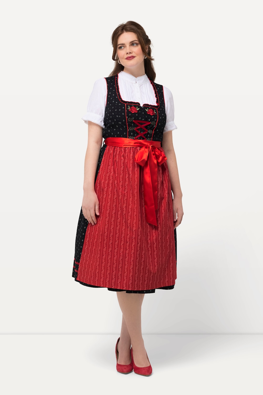 Große Größen Dirndl, Damen, schwarz, Größe: 48, Baumwolle, Ulla Popken