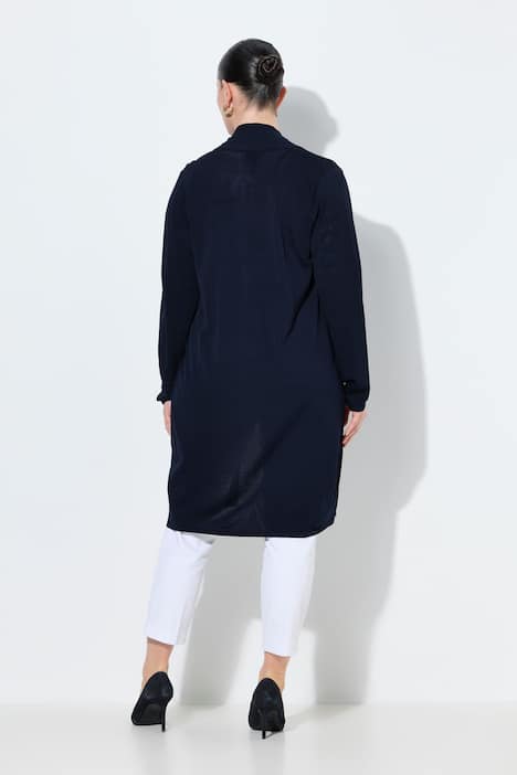 Lang vest, opstaande kraag, open model