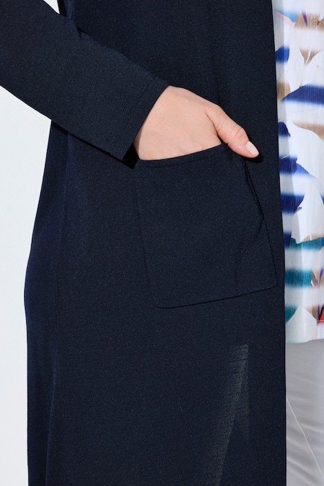 Lang vest, opstaande kraag, open model