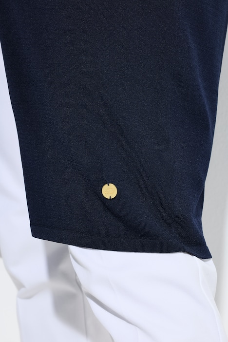 Lang vest, opstaande kraag, open model