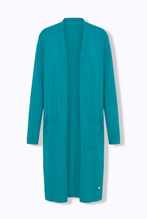 Lang vest, opstaande kraag, open model