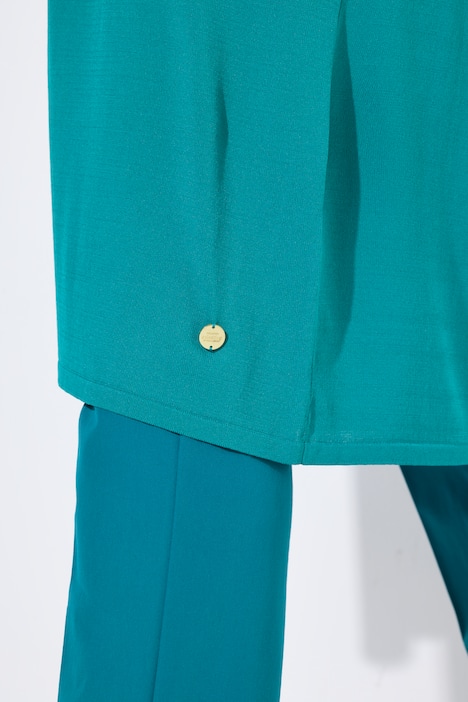 Lang vest, opstaande kraag, open model