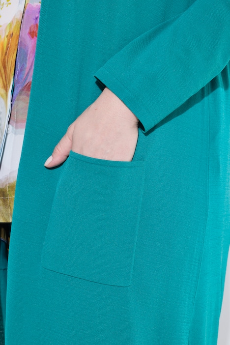 Lang vest, opstaande kraag, open model