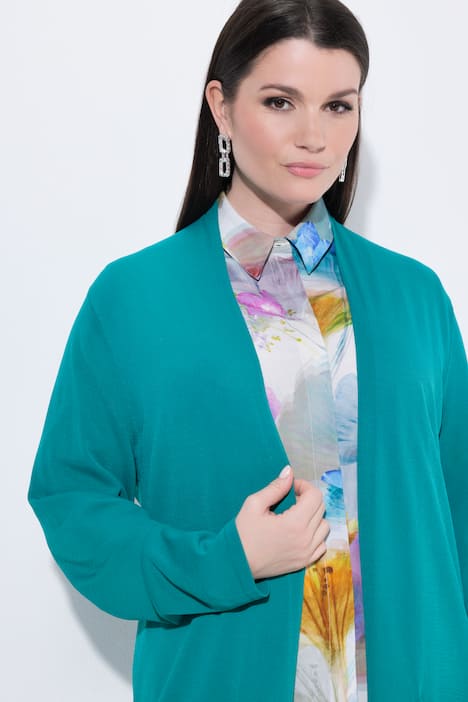 Lang vest, opstaande kraag, open model