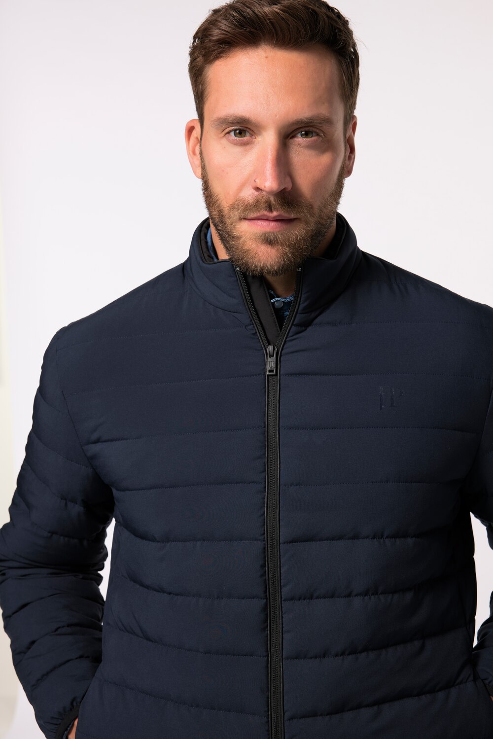 Stora storlekar Quiltad jacka, Her, blå, storlek: 6XL, Syntetfibrer/Polyester, JP1880