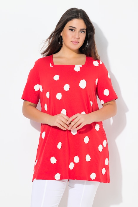 Polka Dot Short Sleeve Tunic Tee