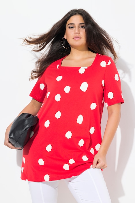 Polka Dot Short Sleeve Tunic Tee