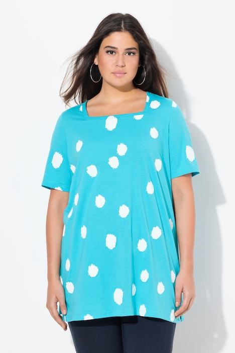 Polka Dot Short Sleeve Tunic Tee