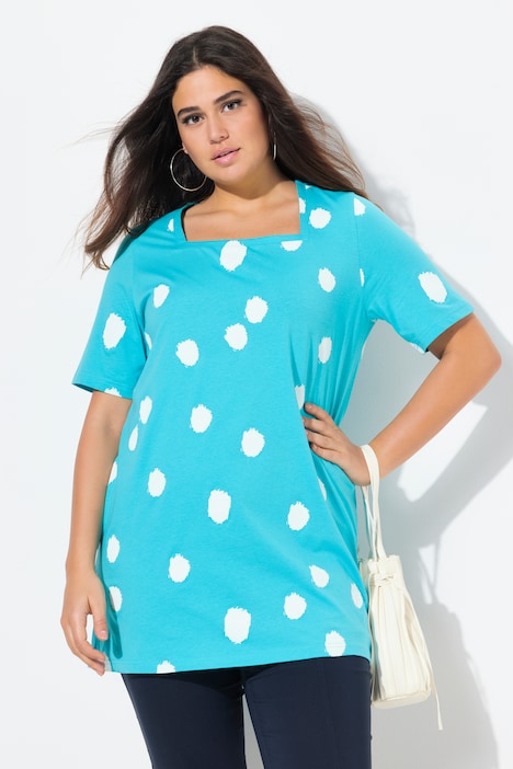 Polka Dot Short Sleeve Tunic Tee