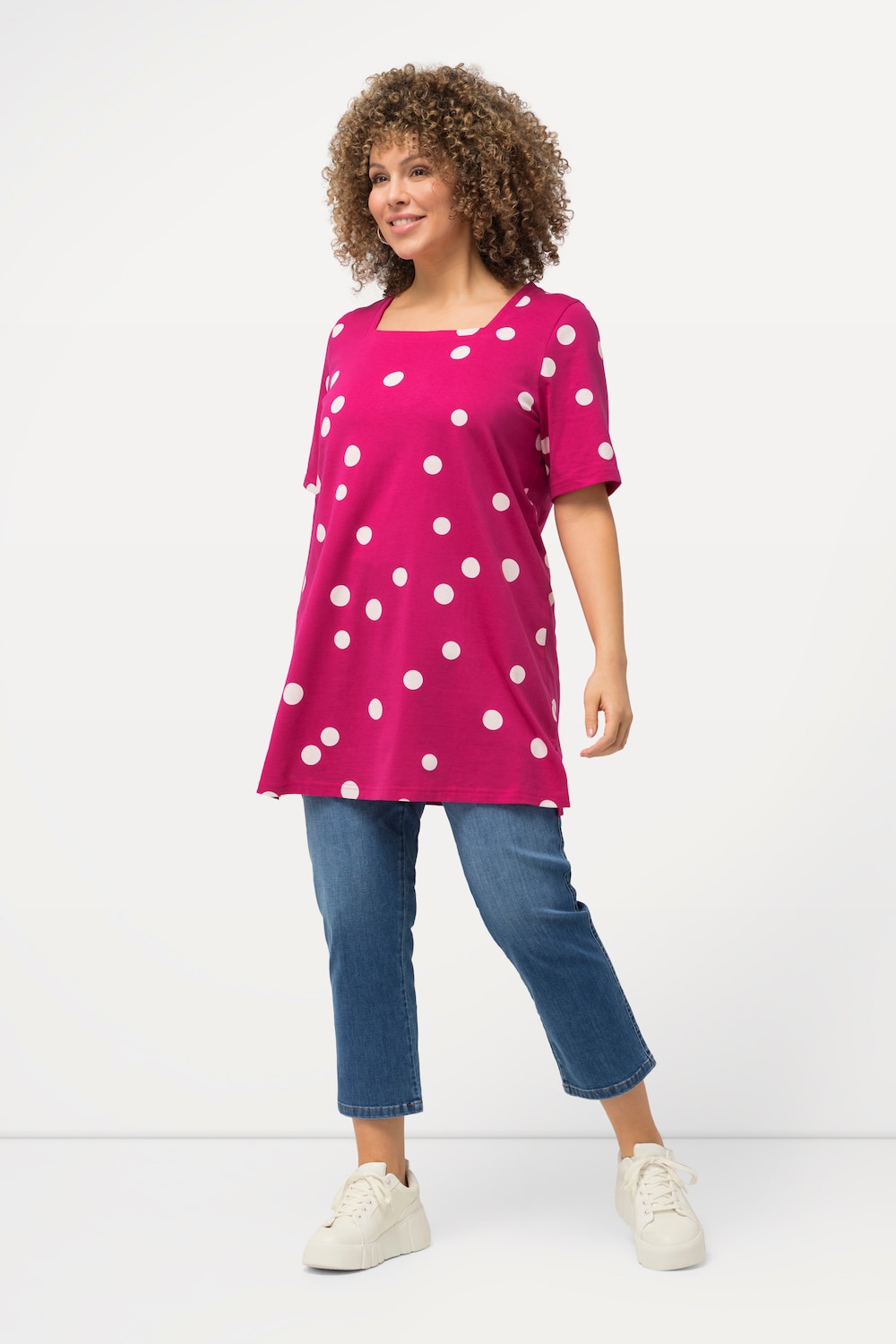 Grote Maten Longshirt, Dames, roze, Maat: 46/48, Katoen, Ulla Popken