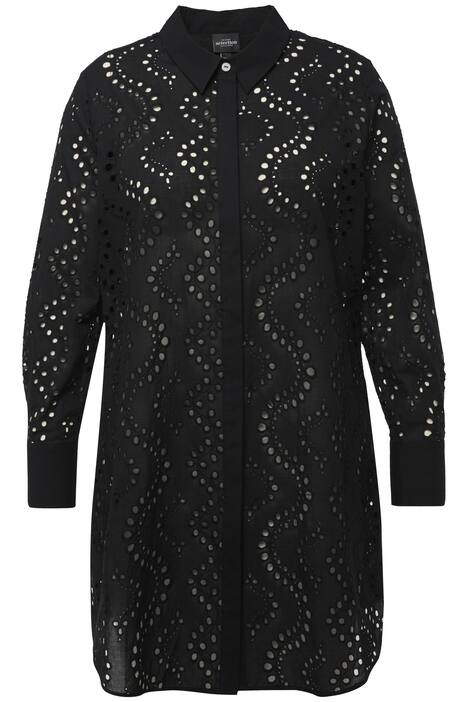 Dlouhá halenka, děrovaná výšivka, límeček, dlouhé rukávy