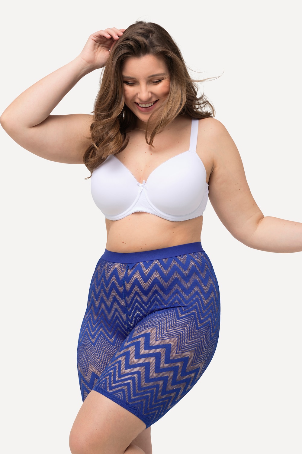 Große Größen Strumpf-Radler, Damen, blau, Größe: 46/48, Polyester, Ulla Popken