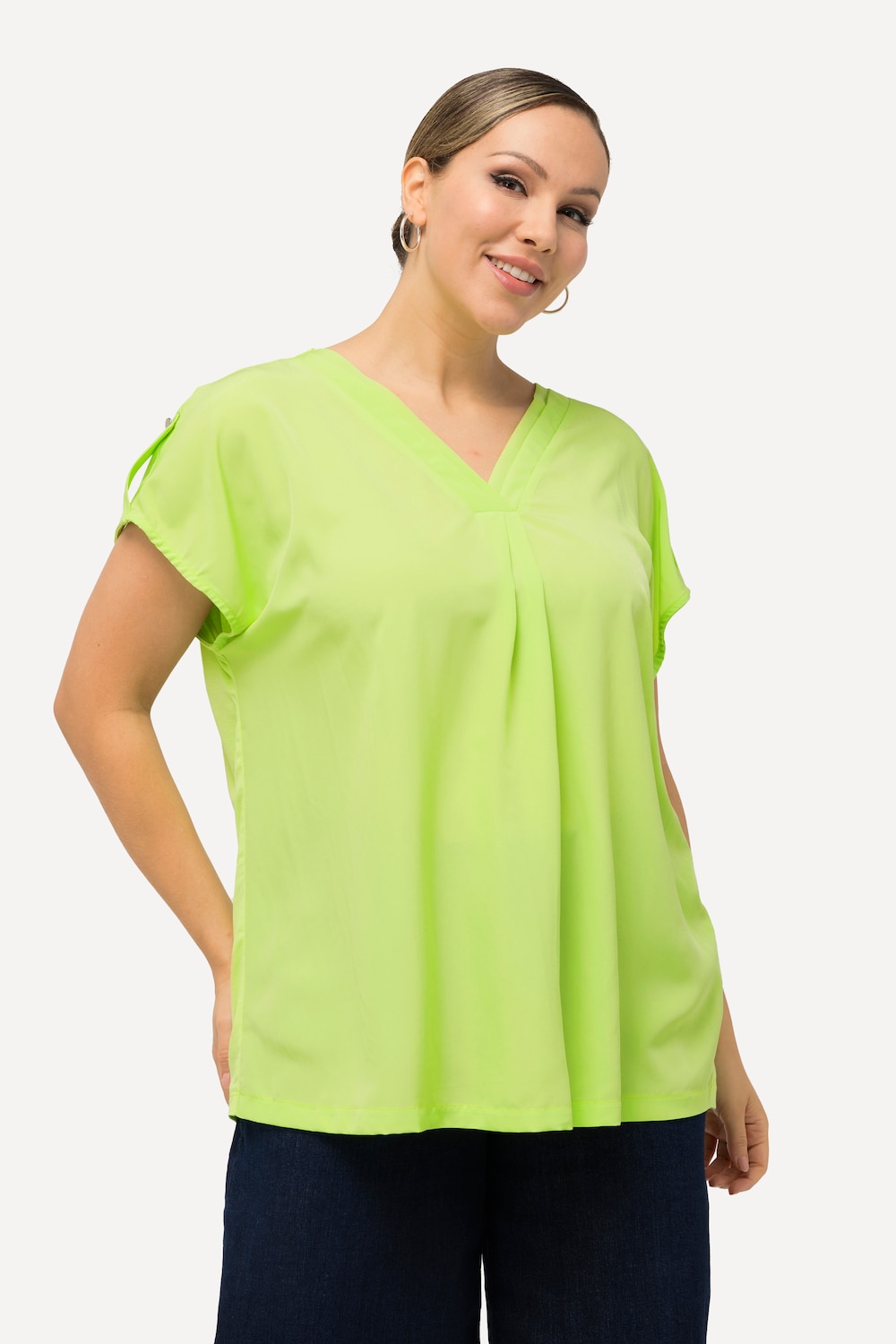 Grote Maten Blouse, Dames, groen, Maat: 62/64, Viscose, Ulla Popken