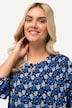 Plissert minikjole, blomster, rysjet ståkrage, 3/4-ermer