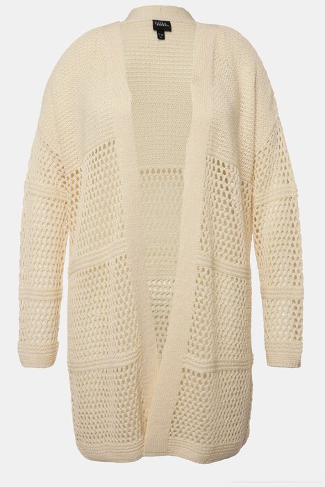 Cardigan Femme Long Ouvert Devant - Manches Longues, Ample, En Tricot Fin - Automne Hiver