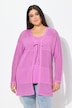 Vest, opengewerkt breisel, oversized, V-halslijn