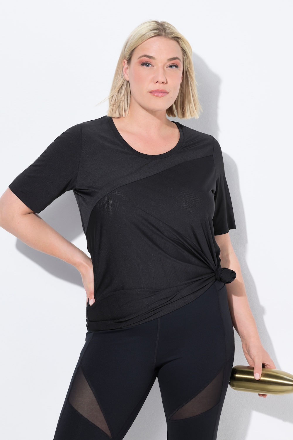 Große Größen Funktionsshirt, Damen, schwarz, Größe: 62/64, Polyester/Elasthan, Ulla Popken