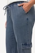 Spodnie dresowe Rena, dżinsowy styl, elastyczny pas, farbowanie indygo