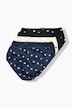 Midislips, 5er-Pack, Blumen / einfarbig