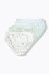 Midislips, 5er-Pack, Blumen / einfarbig