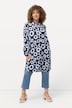 Circle Print Long Sleeve Button Down Duster Blouse