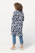 Circle Print Long Sleeve Button Down Duster Blouse