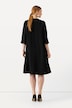 Midikleid, Struktur, A-Linie, Tunika-Ausschnitt, 3/4-Arm