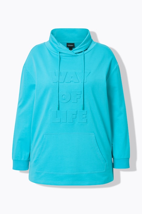 Sweatshirt, 3D-Prägung, Oversized, Stehkragen, Langarm