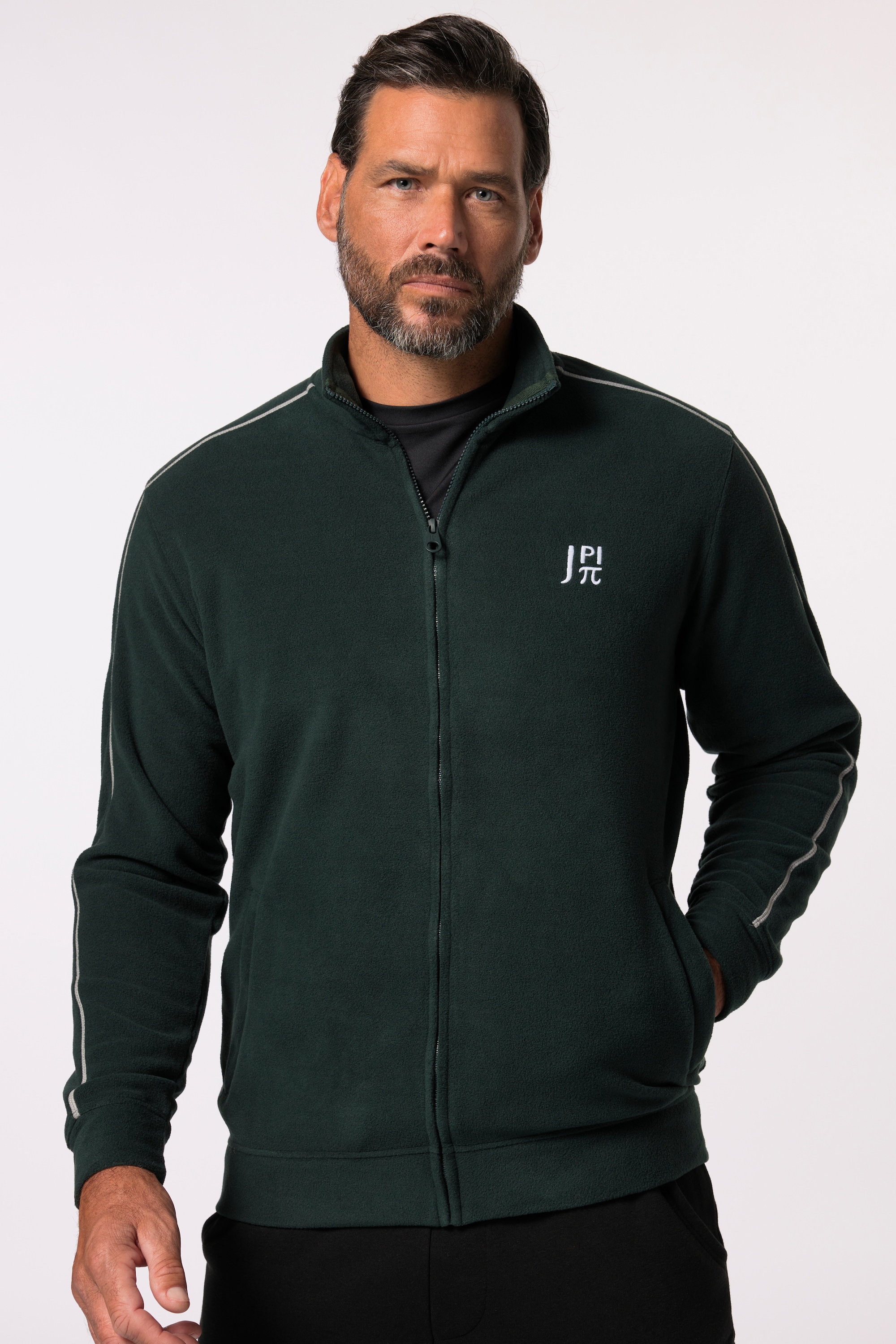 JAY PI große Größen JAY PI Fleecejacke mit Reflektor Details Fitness Zipptaschen