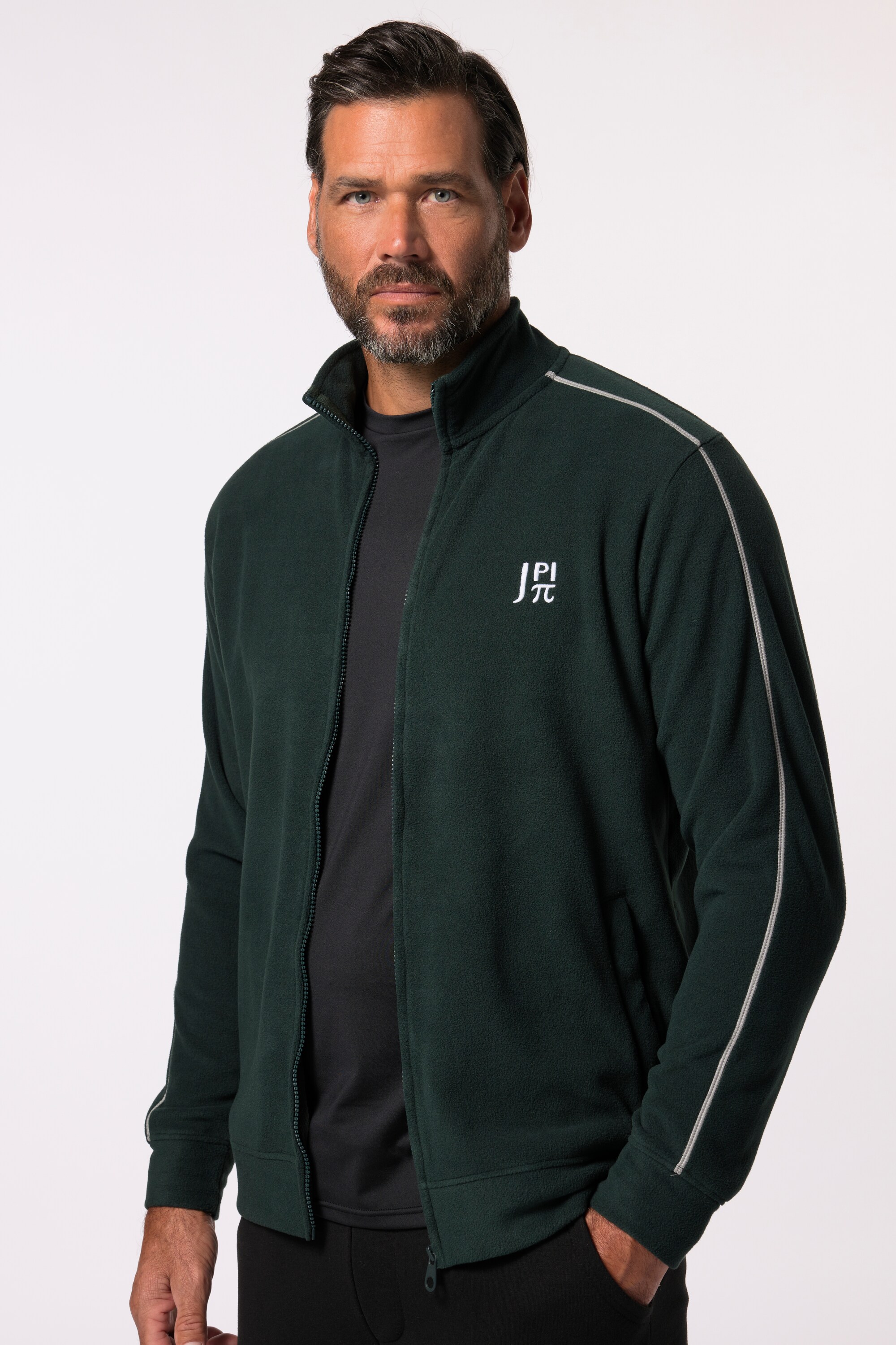 JAY PI große Größen JAY PI Fleecejacke mit Reflektor Details Fitness Zipptaschen