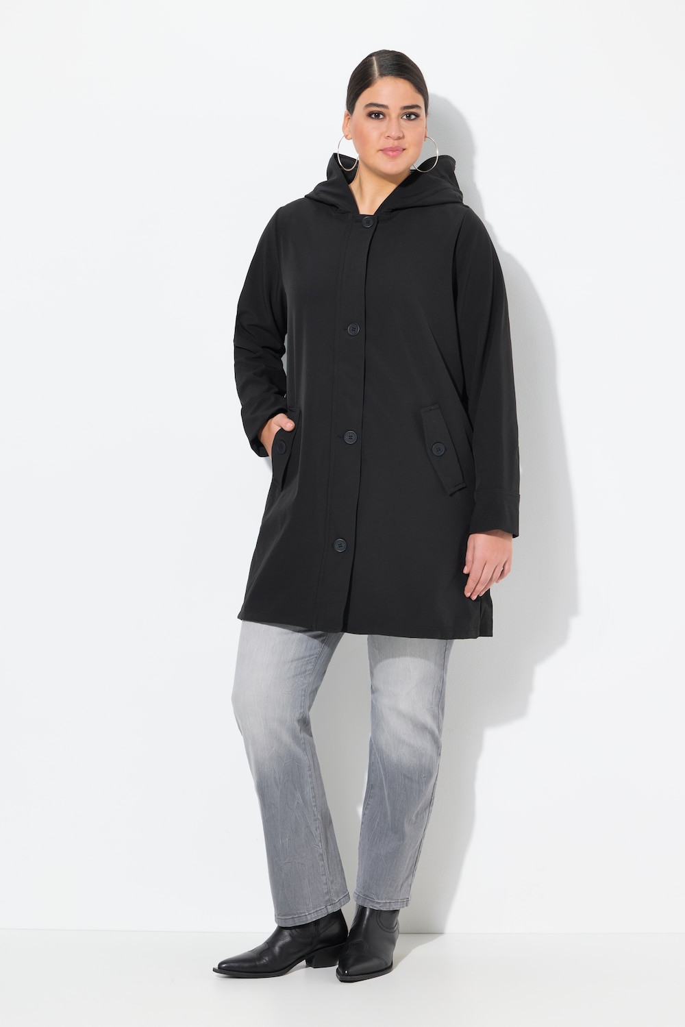 Große Größen HYPRAR Softshell-Mantel, Damen, schwarz, Größe: 46/48, Polyester, Ulla Popken