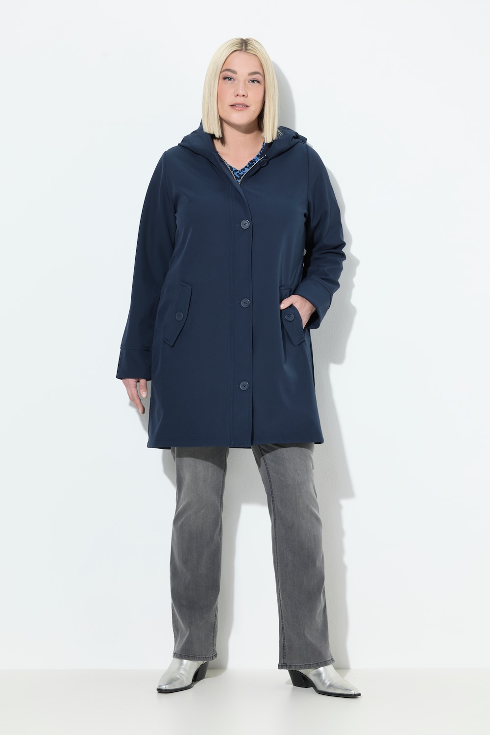 Thumbnail - Große Größen HYPRAR Softshell-Mantel, Damen, blau, Größe: 54/56, Polyester, Ulla Popken