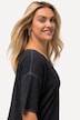 T-skjorte, kaldfarget, oversized, V-hals, halve ermer