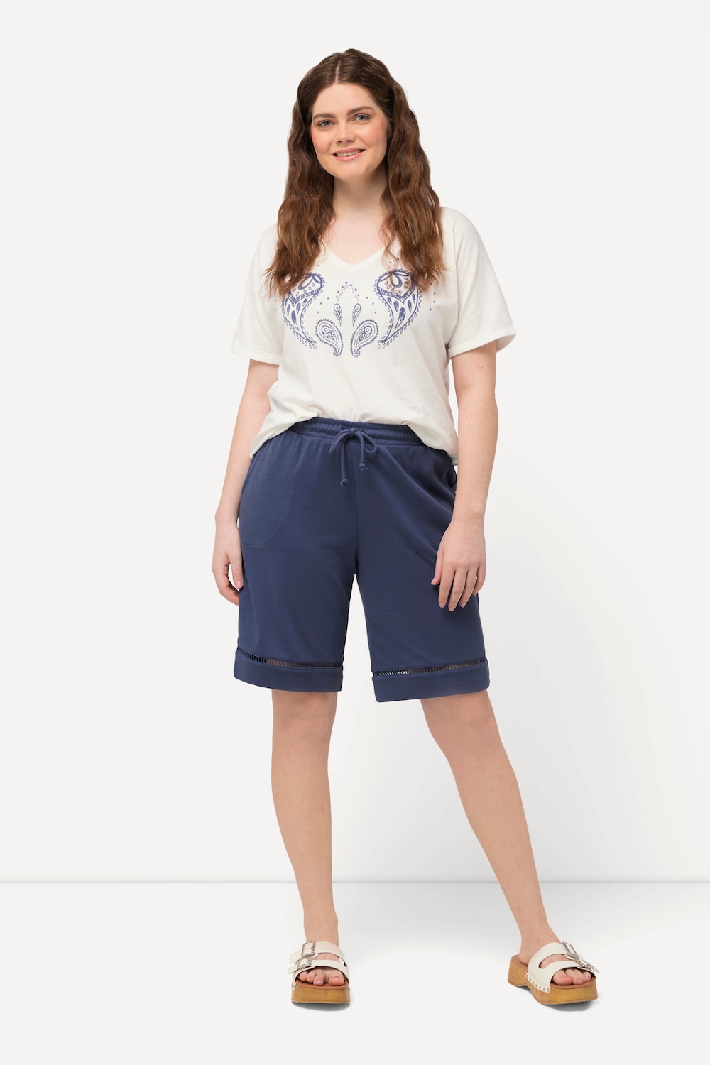 Große Größen Shorts, Damen, blau, Größe: 46/48, Baumwolle, Ulla Popken