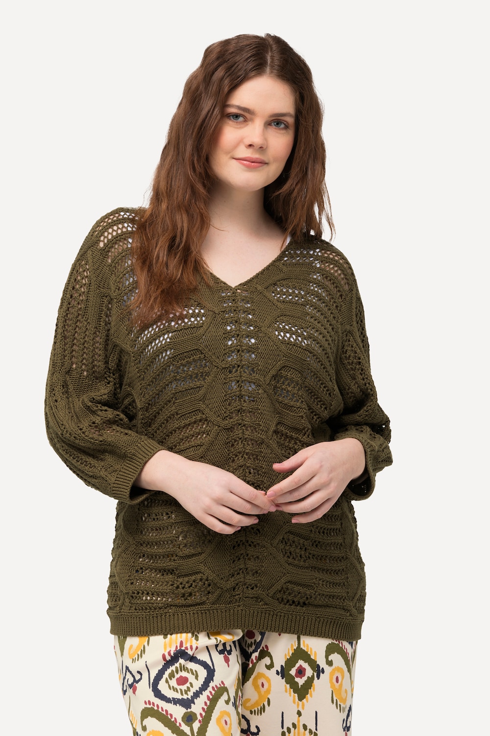 Große Größen Pullover, Damen, grün, Größe: 46/48, Baumwolle, Ulla Popken