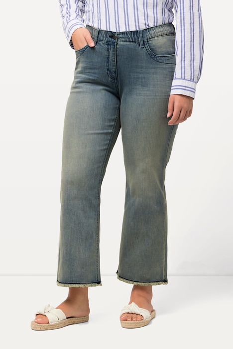 Jeans Mary, gerafelde zoom, rechte pijpen, 5-pocket broek