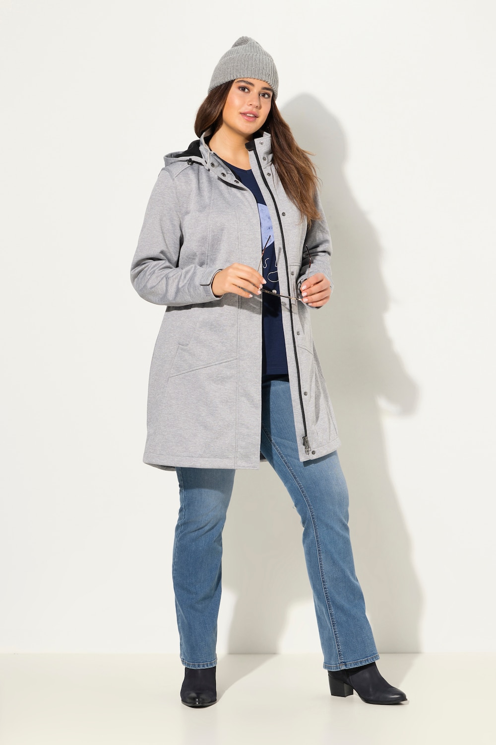 Große Größen HYPRAR Softshelljacke, Damen, grau, Größe: 58/60, Polyester, Ulla Popken