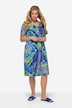 Jurk van jersey, batikbloesem, V-hals, halve mouw