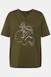 T-shirt, metallic-djurprint, classic, v-ringning, kort ärm