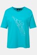 T-shirt, metallic diermotief, classic, V-hals, halve mouwen