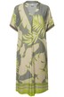 Jersey XL Leaf Print Dress V Neck Short Sleeve