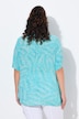 Blusa, palmeras, forma en A, escote en V, media manga, crespón
