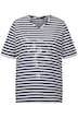 Tričko, pruhy, metalické zvíře, výstřih do V, krátké rukávy