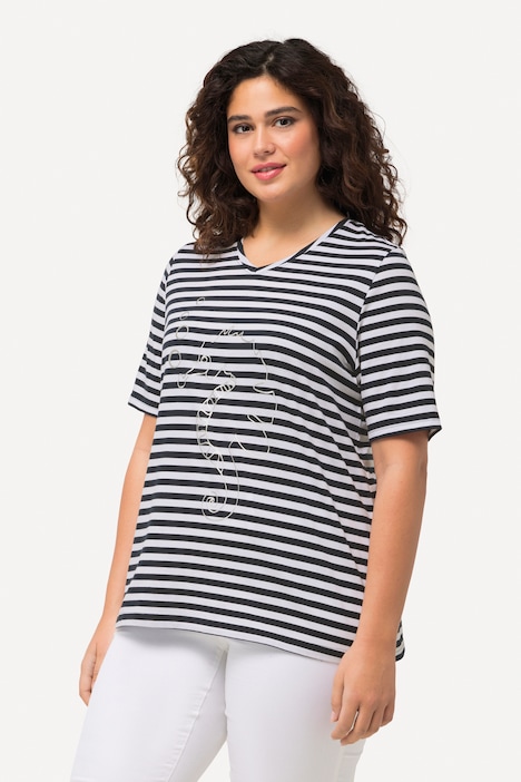 Striped Metallic Wildlife Short Sleeve Graphic Tee