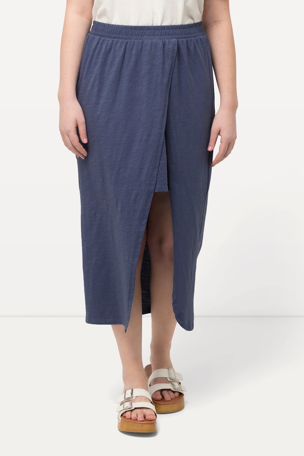 Große Größen Jerseyrock, Damen, blau, Größe: 50/52, Baumwolle, Ulla Popken